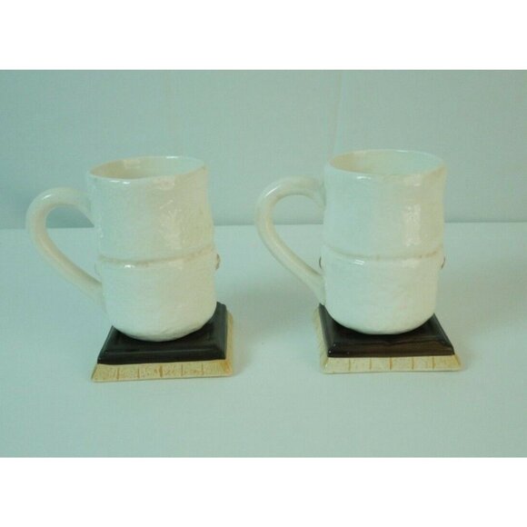 Set of Holiday Christmas Snowman Red Blue Mittens Coffee Hot Chocolate Tea Mugs - Picture 3 of 8